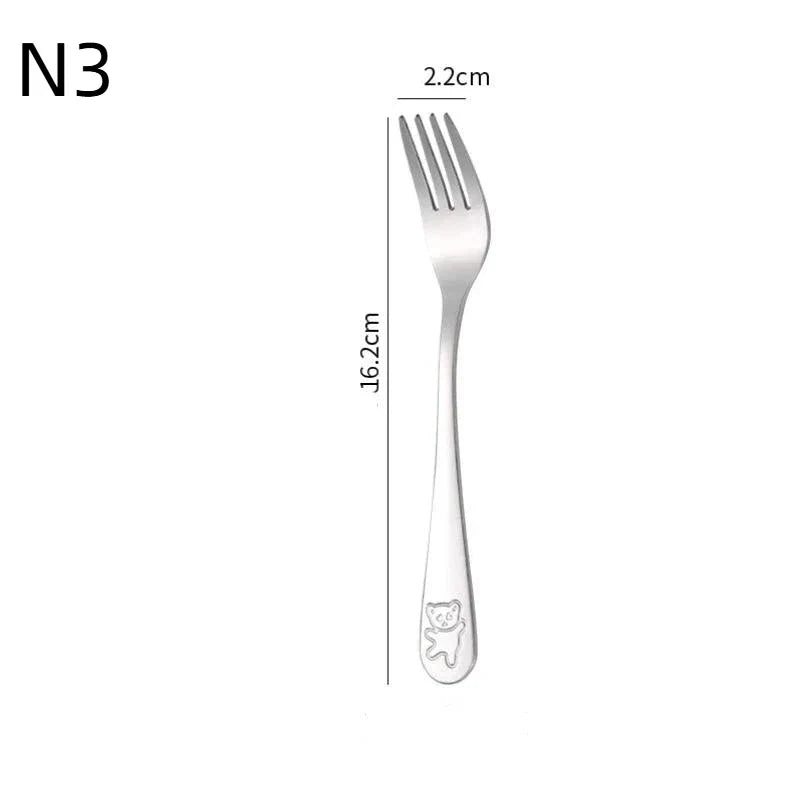 Kids Bear Flatware Set – Stainless Steel Fork Spoon & Knife