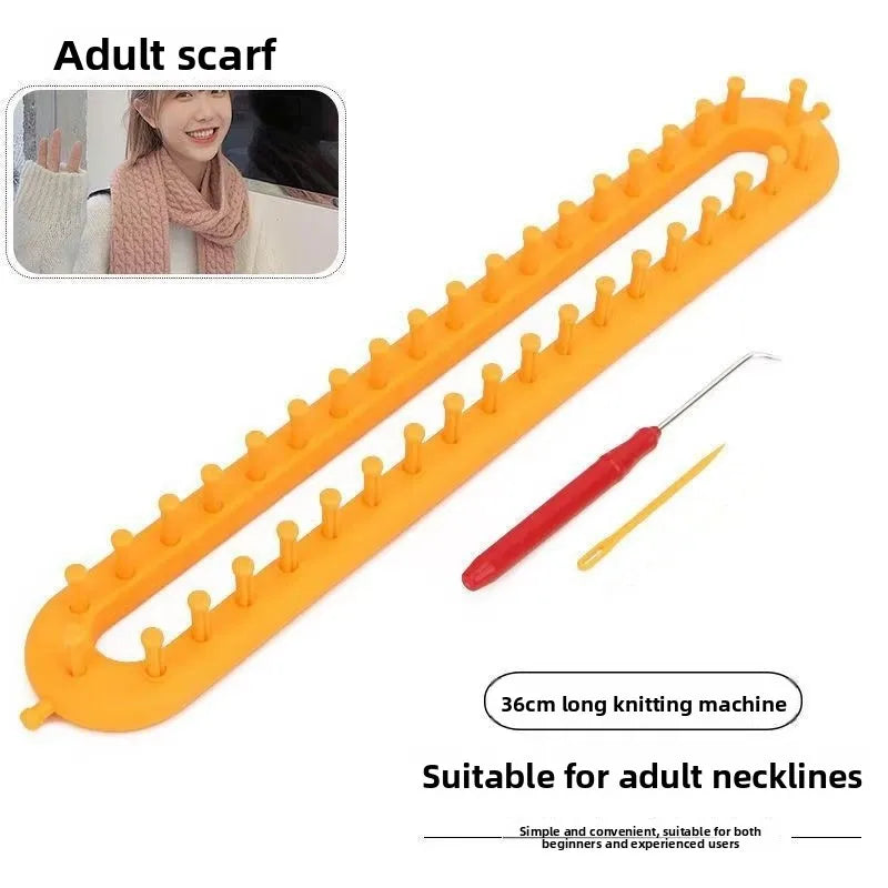 DIY Plastic Weaving Loom Knitting Kit Durable Portable Handmade Craft Rectangle Wool Knitter DIY DIY Machine Sewing Tools Loom Peaceful Pleasures Health and Wellness comb tooth 36CM