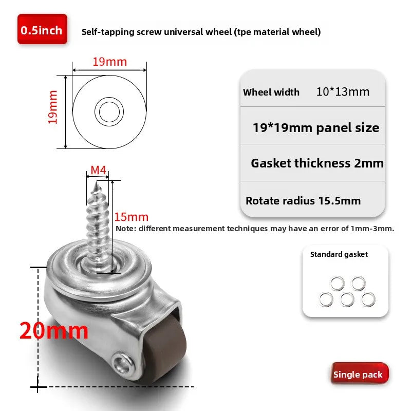 4PCS 360° Heavy Duty Swivel Caster Wheels – Red Trolley Castors
