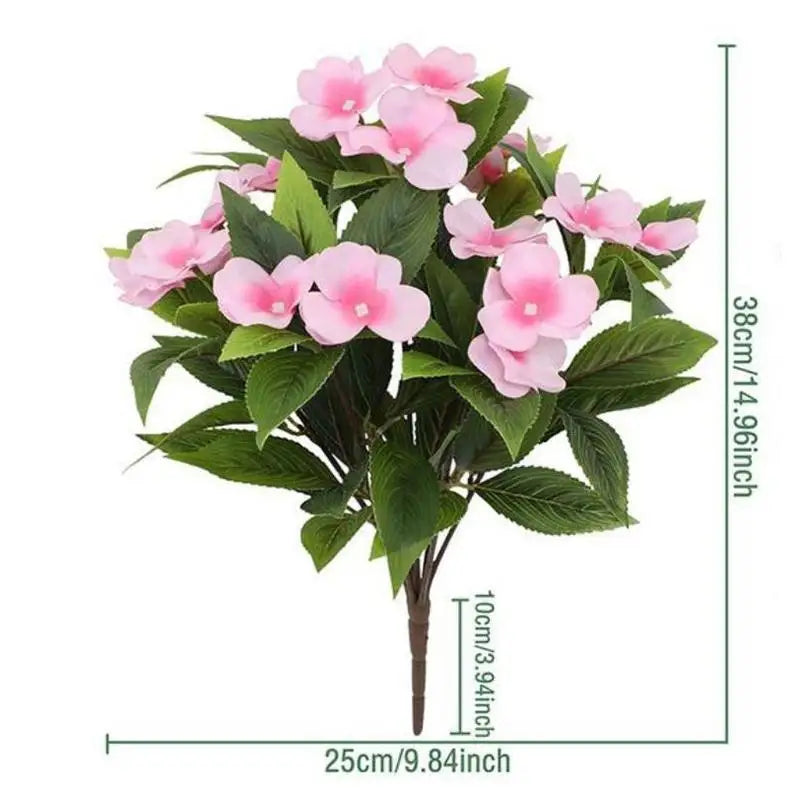 Silk Artificial Impatiens Flowers | Wedding & Home Decor Bouquet