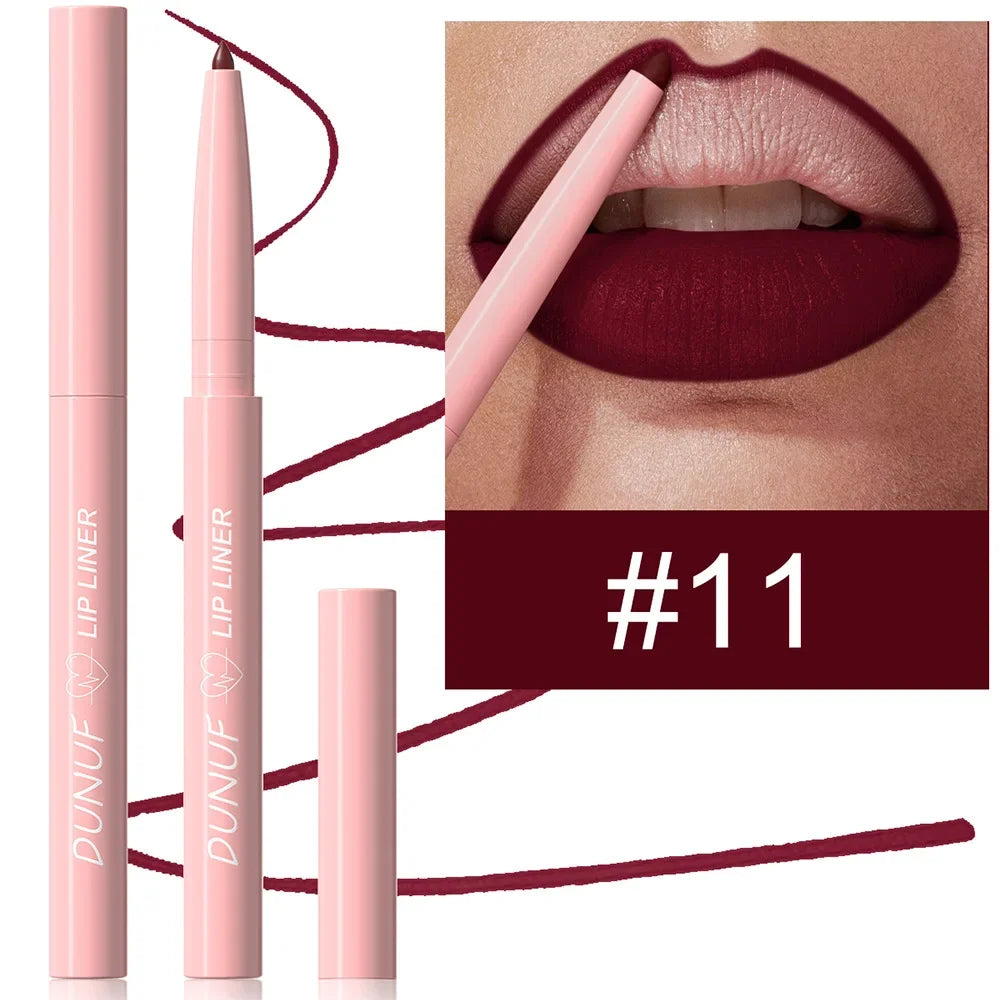 DUNUF Velvet Matte Lip Liner – 12 Nude & Brown Shades