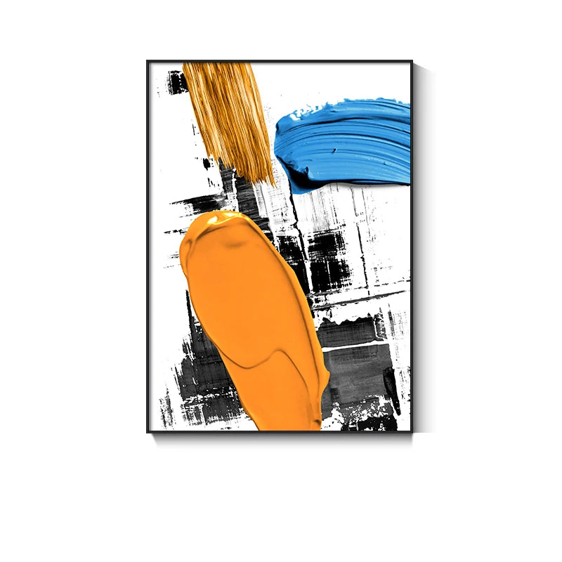 3D Hand Painted Abstract Canvas Painting, Blue, Red, Black, White, Yellow, Modern Mural Art, High Quality, Hand Drawn, Acrylic Peaceful Pleasures Health and Wellness