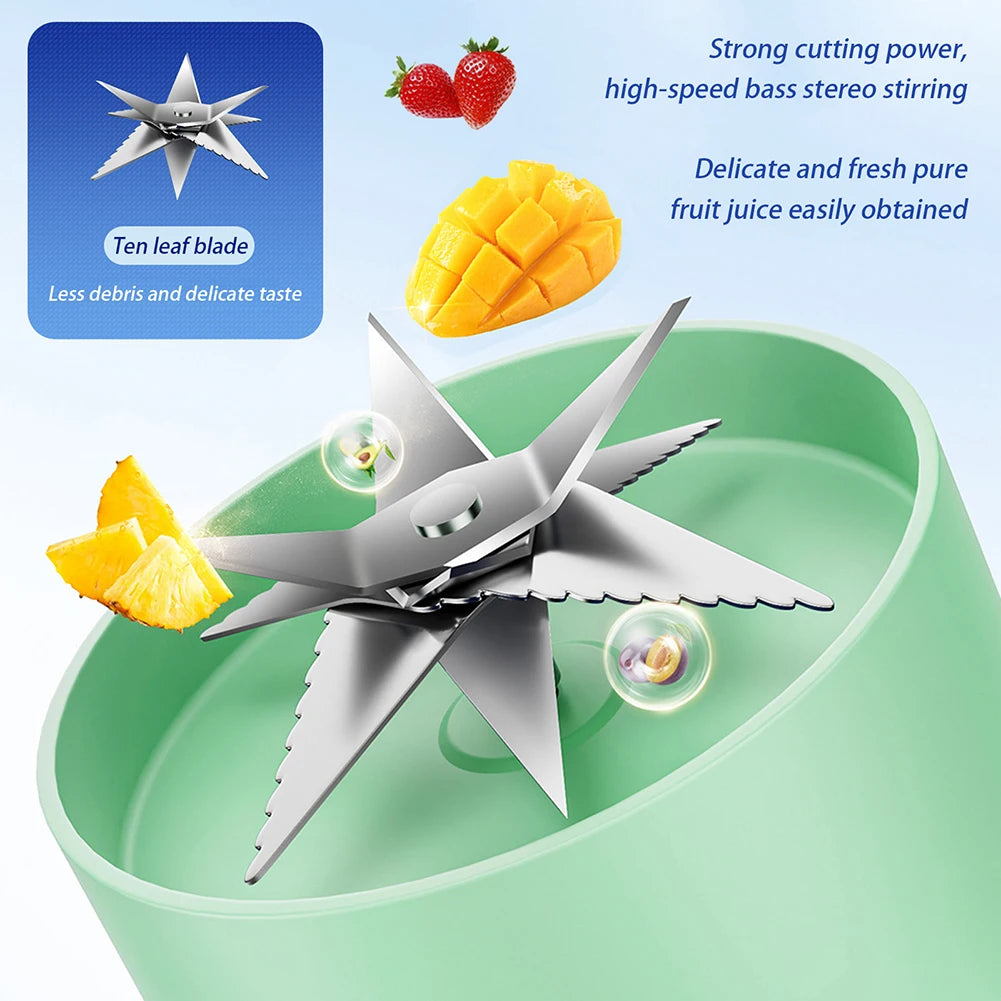 Fruit Juicer Cup Portable Electric Fruit Mixer Stirrng Cup Large Capacity Smoothie Quick Making Bottle Suitable Juice Production Peaceful Pleasures Health and Wellness