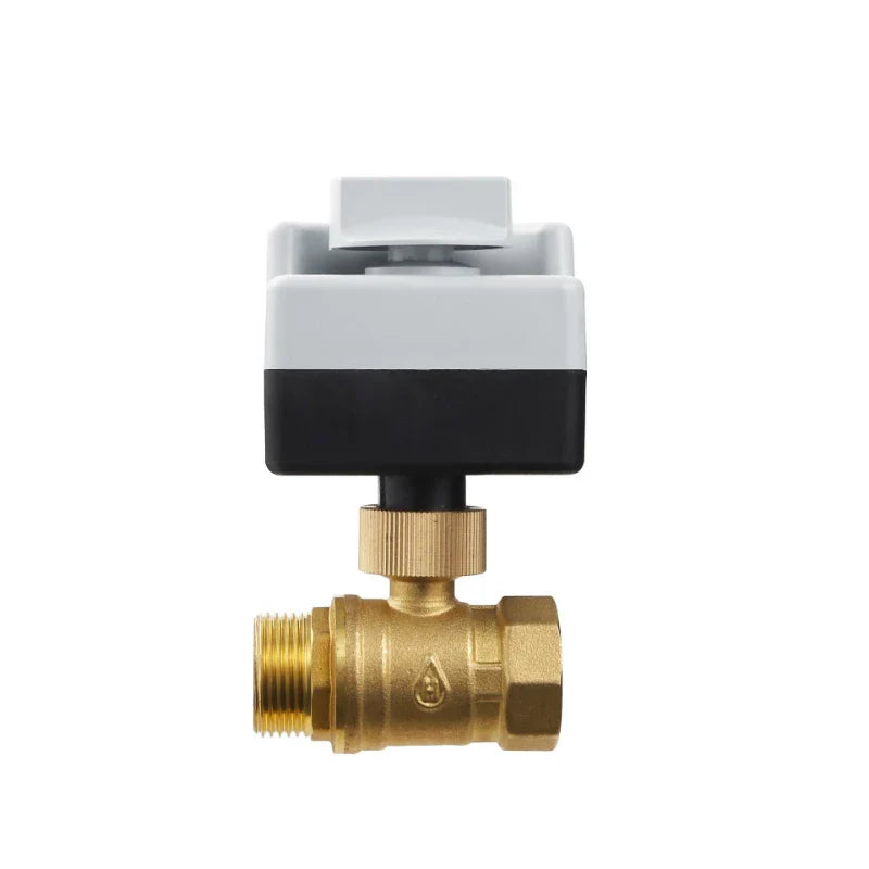 Brass Electric Ball Valve AC220V Waterproof Bidirectional T/L Type