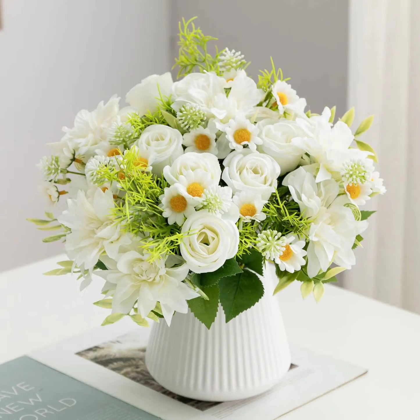 Silk Dahlia Rose Artificial Flowers – Wedding & Home Décor