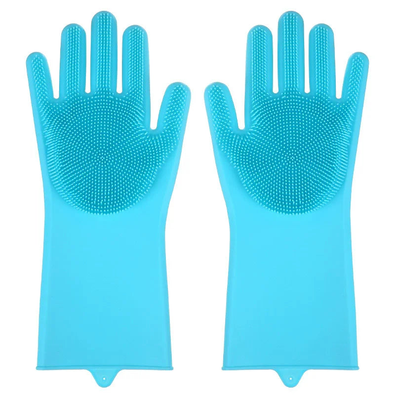 Magic Silicone Dishwashing Gloves | Kitchen Scrubber Gloves