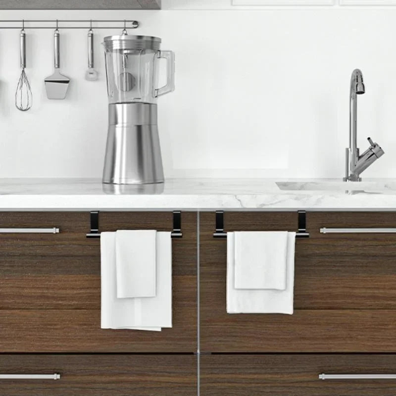 Over Cabinet Door Towel Rack | Punch-Free Steel Hanger Cabinet Door Towel Rack Peaceful Pleasures Health and Wellness