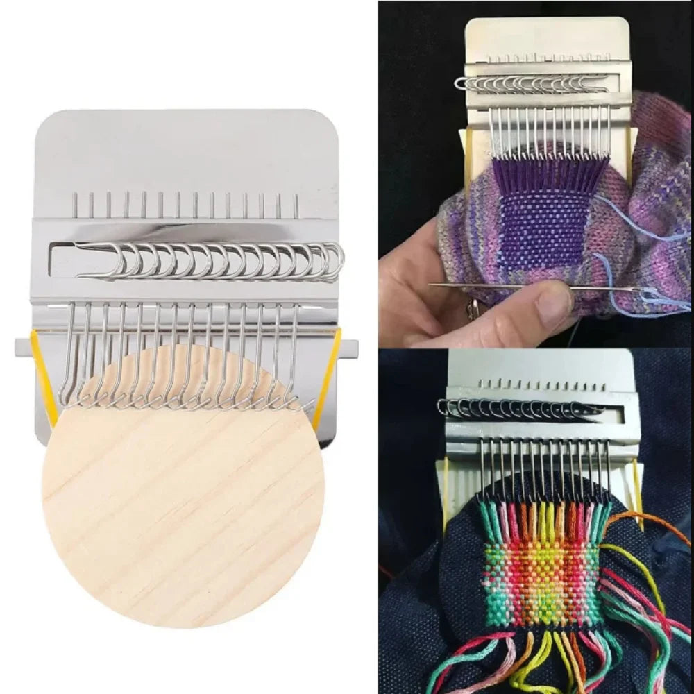 Mini 14-Needle Knitting Loom Machine – Fabric Mending & Weaving Kit