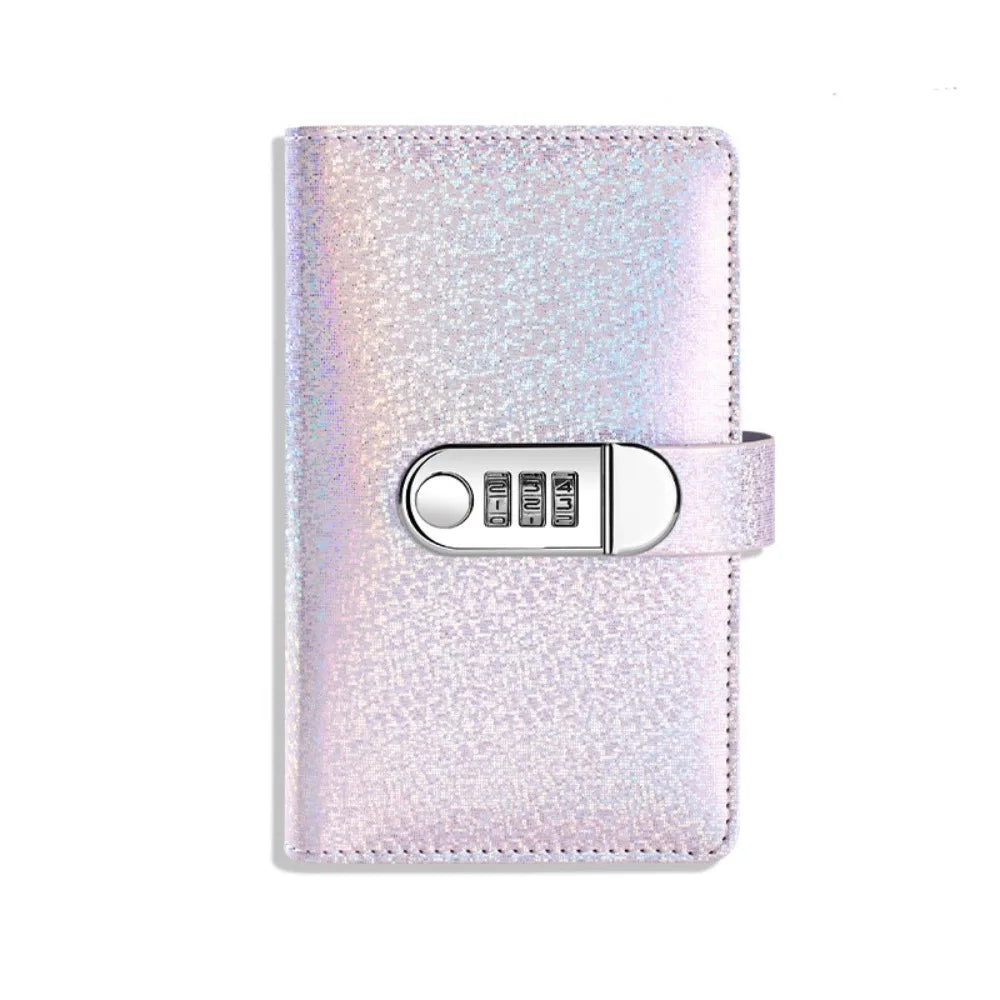 PU Leather Cover 100 Envelope Challenge Binder Reusable Waterproof Password Lock Saving Notebook Shiny Large Capacity Peaceful Pleasures Health and Wellness Purple