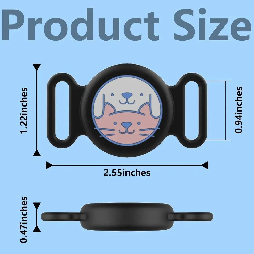 Silicone AirTag Pet Collar Case – Waterproof GPS Tracker Cover