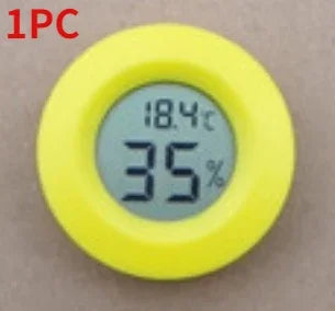 Mini Digital Thermometer Hygrometer – Round LCD Panel Mount Digital Thermometer Hygrometer Peaceful Pleasures Health and Wellness Yellow