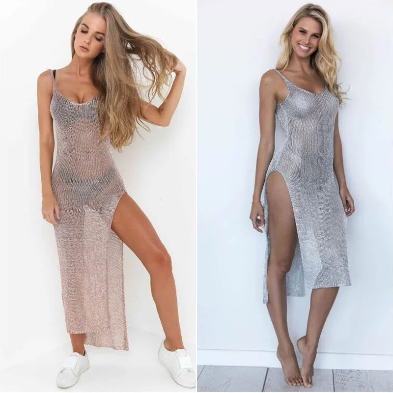 Pregnancy Dress Shoot Gold Knitted Maternity Dresses for Photo Shoot Robe Transparent hollowed Clothing Props Peaceful Pleasures Health and Wellness