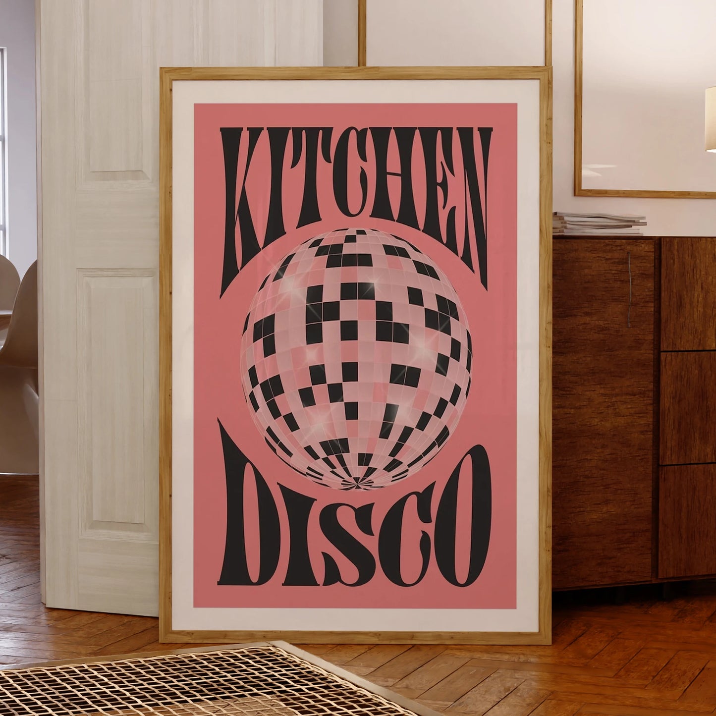 Kitchen Disco Ball Canvas Wall Art Print | Retro Home Decor