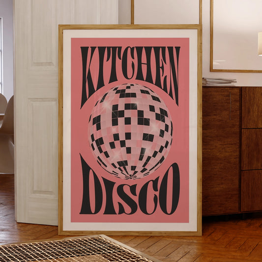 Kitchen Disco Ball Canvas Wall Art Print | Retro Home Decor Canvas Wall Art Peaceful Pleasures Health and Wellness