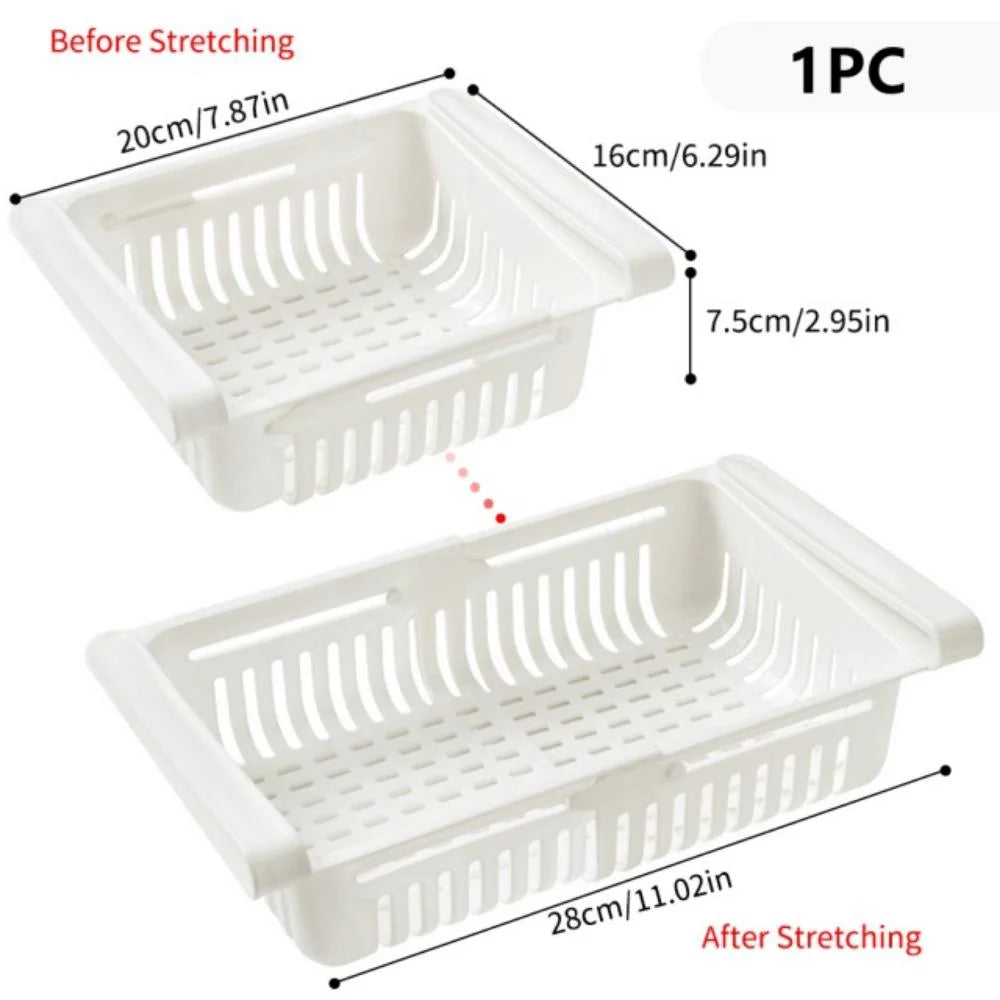 Expandable Fridge Drawer Organizer – Pull-Out Shelf Storage Rack Fridge Shelf Organizer Peaceful Pleasures Health and Wellness