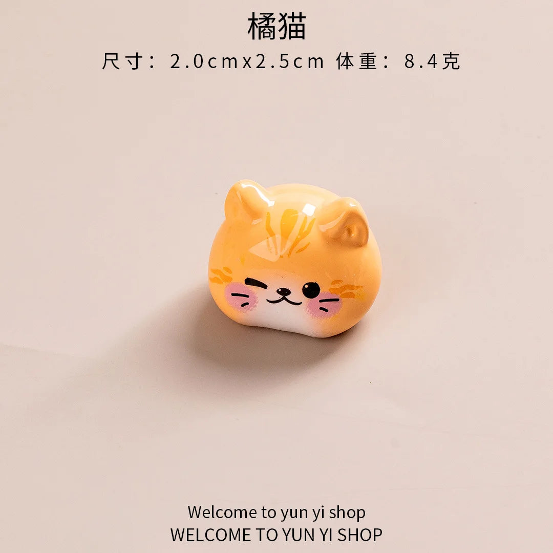 Resin Kawaii Cat Statue Home Decor Crafts Room Wedding Gifts Decoration Doll for Girls Mothers Day Gift Fairy Garden Home Decor Peaceful Pleasures Health and Wellness orange cat