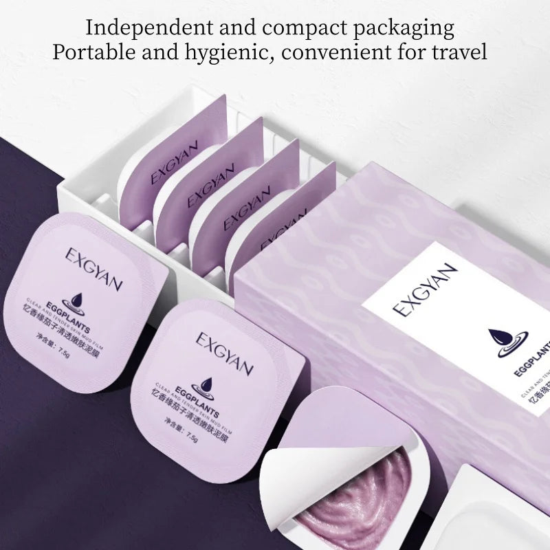 Eggplant Cleansing Mud Mask – 8 Sachets | Kaolin Clay Face Mask