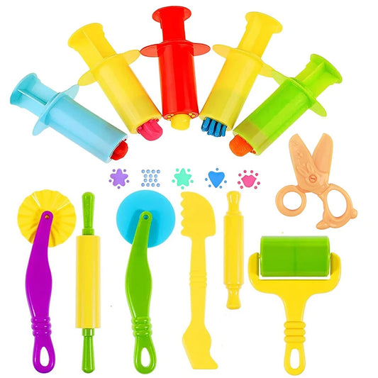 Fun Play Dough Tools Kids Children Toddlers Playdough Extruders Peaceful Pleasures Health and Wellness 12pcs random color