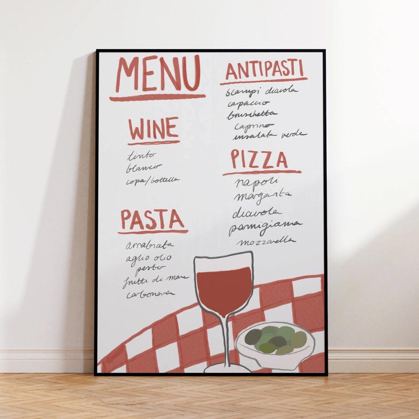 Italian Cuisine Canvas Wall Art Print | Kitchen & Dining Decor