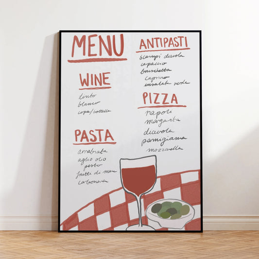 Italian Cuisine Canvas Wall Art Print | Kitchen & Dining Decor Canvas Wall Art Peaceful Pleasures Health and Wellness G4384 30x40cm Wood Framed