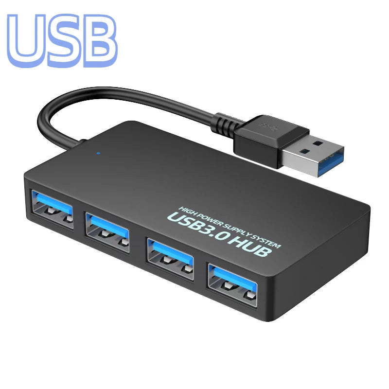 USB 3.0 Hub High Speed 4 Ports HUB Adapter Data Cable Splitter Expander Support Multi Systems Plug and Play Multi USB Adapter Peaceful Pleasures Health and Wellness USB