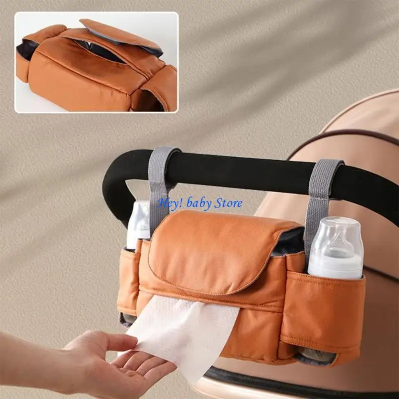 Baby Stroller Caddy Organizer | Insulated Cup Holder & Pockets