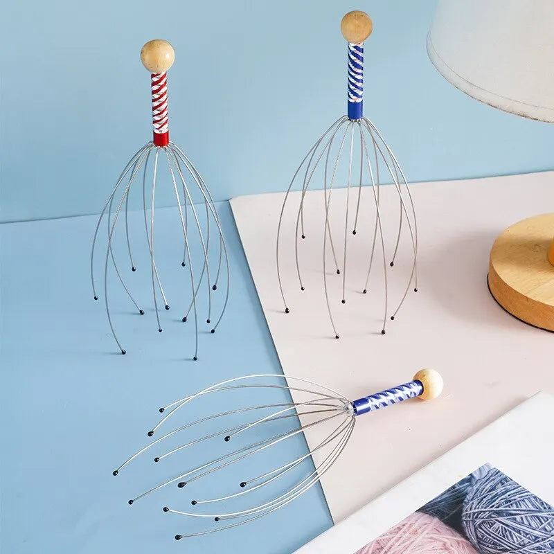 2PCS Head Massager Head Scratching Octopus Scalp Non Soul Extractor Divine Tool Hair G Head Massager Head Press Release Massager Peaceful Pleasures Health and Wellness