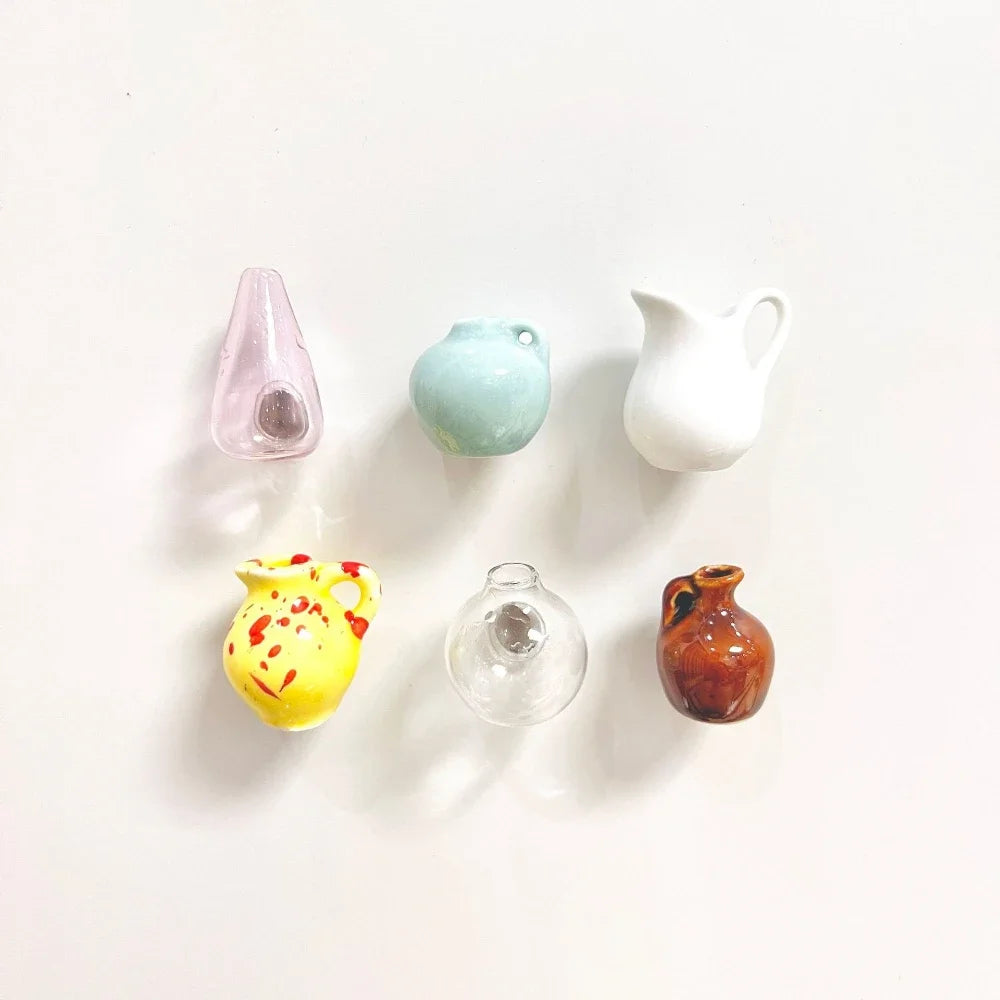 3D Mini Ceramic Vase Fridge Magnets | Cute Kitchen Decor
