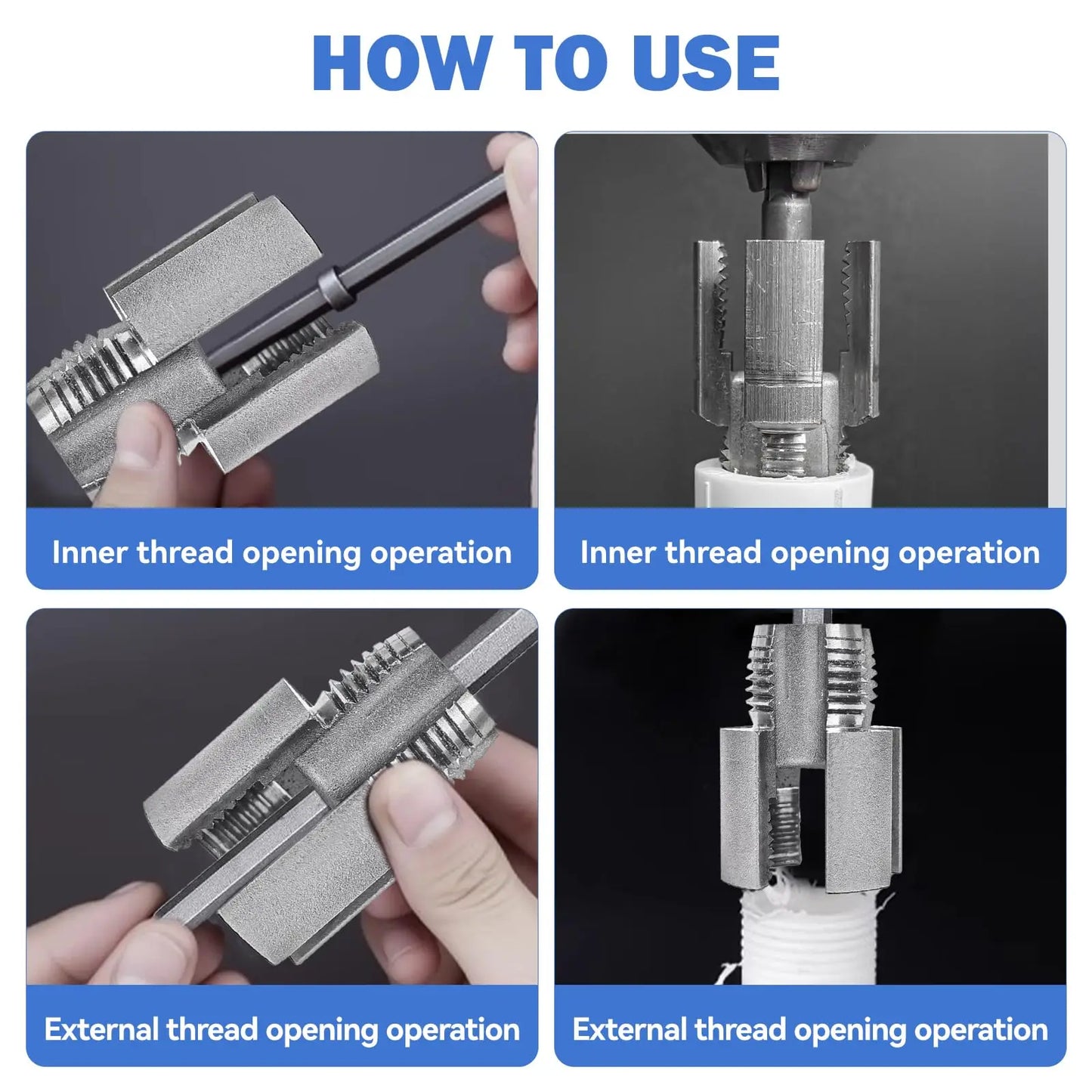 PPR/PVC Water Pipe Threader 20MM/25MM Tapping Tool Internal Thread External Thread Integrated Die Water Pipe Wire Opener Peaceful Pleasures Health and Wellness