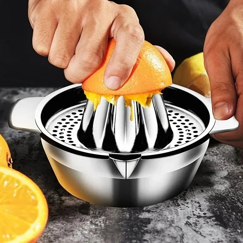 Stainless Steel Lemon Squeezer & Juicer with Bowl | Citrus Press