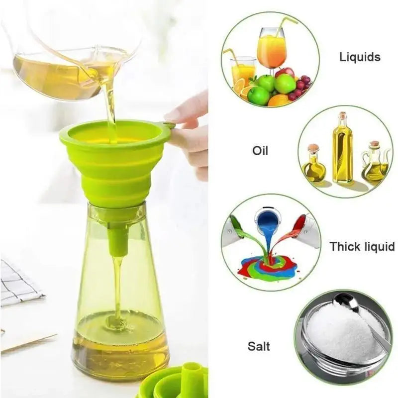 Collapsible Silicone Funnel Portable Telescopic Folding Funnels