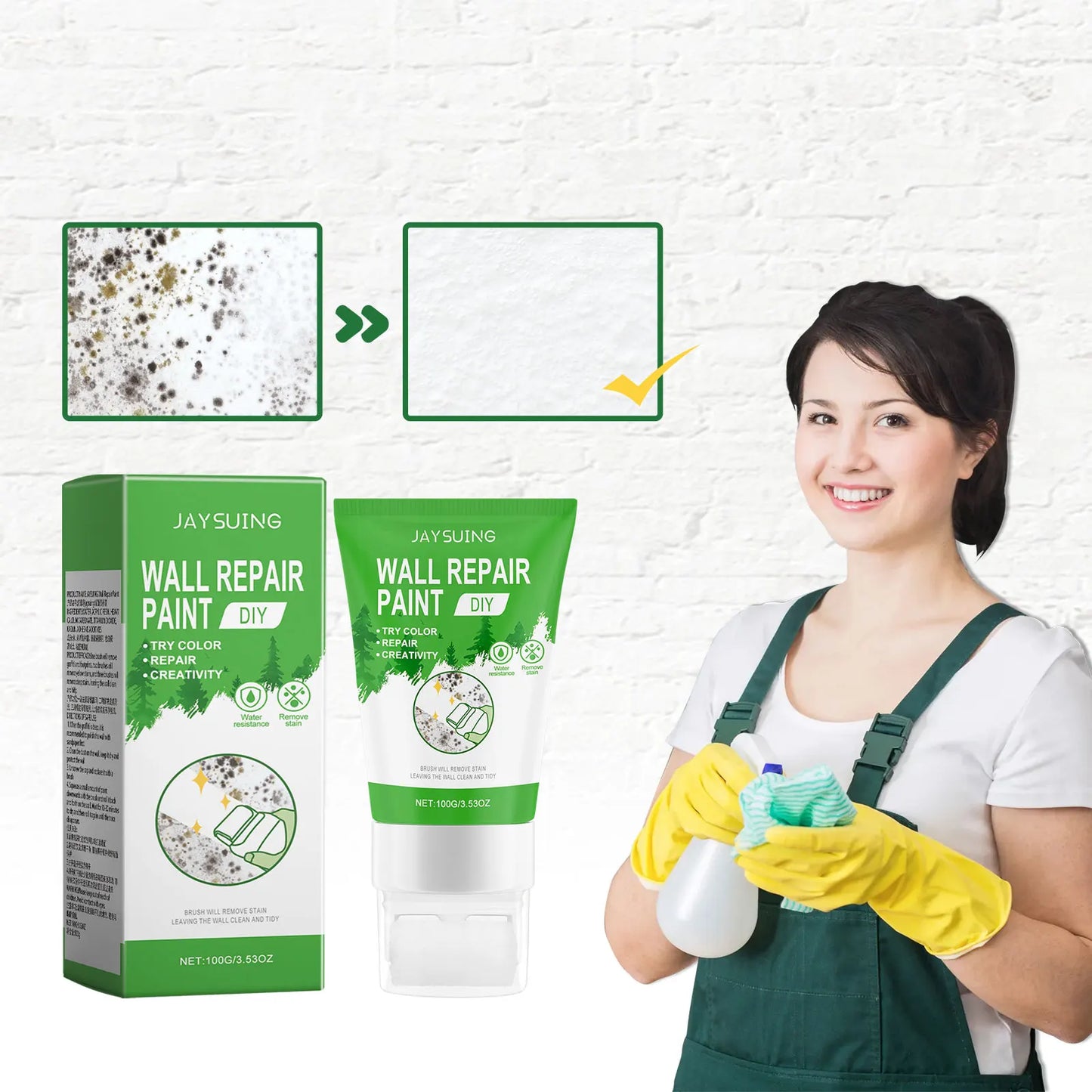 Jaysuing Wall Repair Paint – Stain & Graffiti Cover Primer