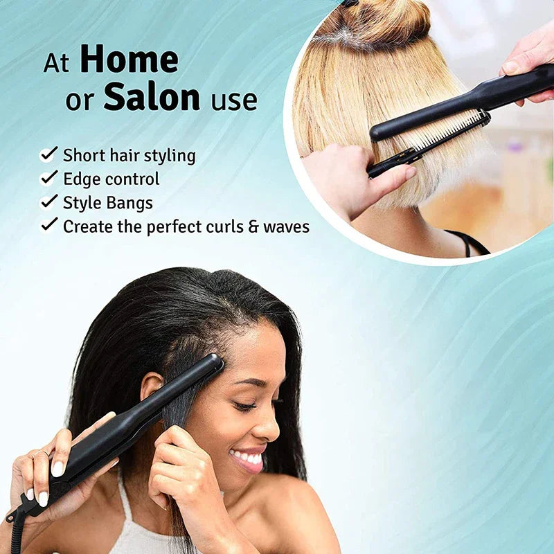 Short Hair Narrow Flat Iron 2 in 1 Hair Straightener And Curler Portable Tourmaline Ceramic Straightening Flat Iron Styling Tool Peaceful Pleasures Health and Wellness