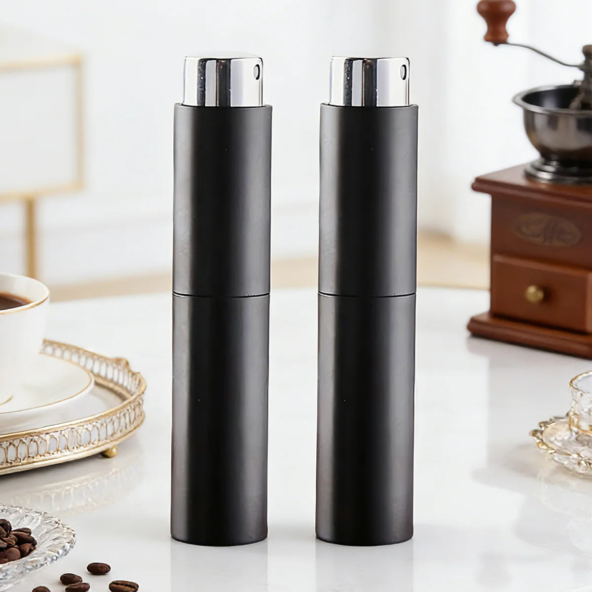 2 pack Coffee Bean Spray Bottle, Perfume Dispensing Bottle, Rotating Telescopic Spray Glass Spray Bottle Travel Dispensing Tool Peaceful Pleasures Health and Wellness