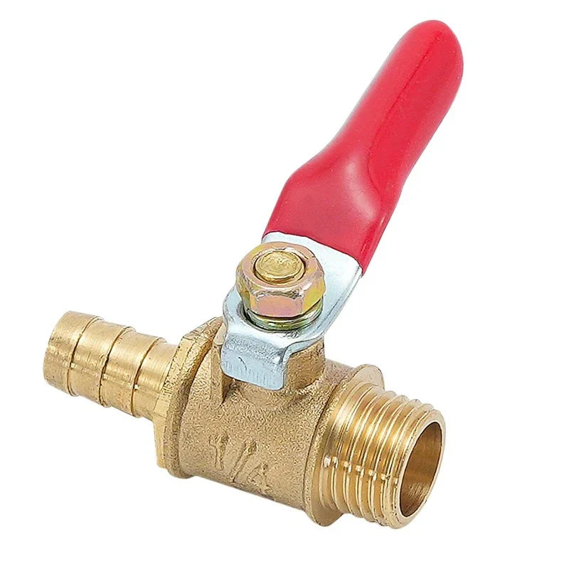 Pneumatic Copper Ball Valve – Red Handle Threaded Female 1/4"