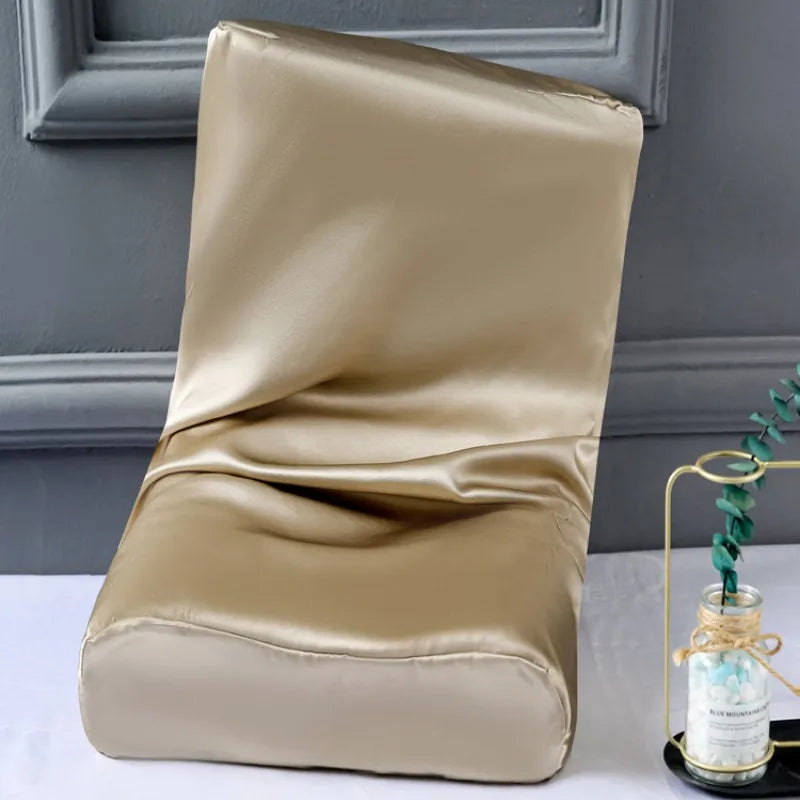 100% Mulberry Silk Latex Pillowcase,19 Momme Cooling Zipper Memory Foam Pillow Cover, Anti-Frizz Skin Friendly for Kids Summer Peaceful Pleasures Health and Wellness apricot