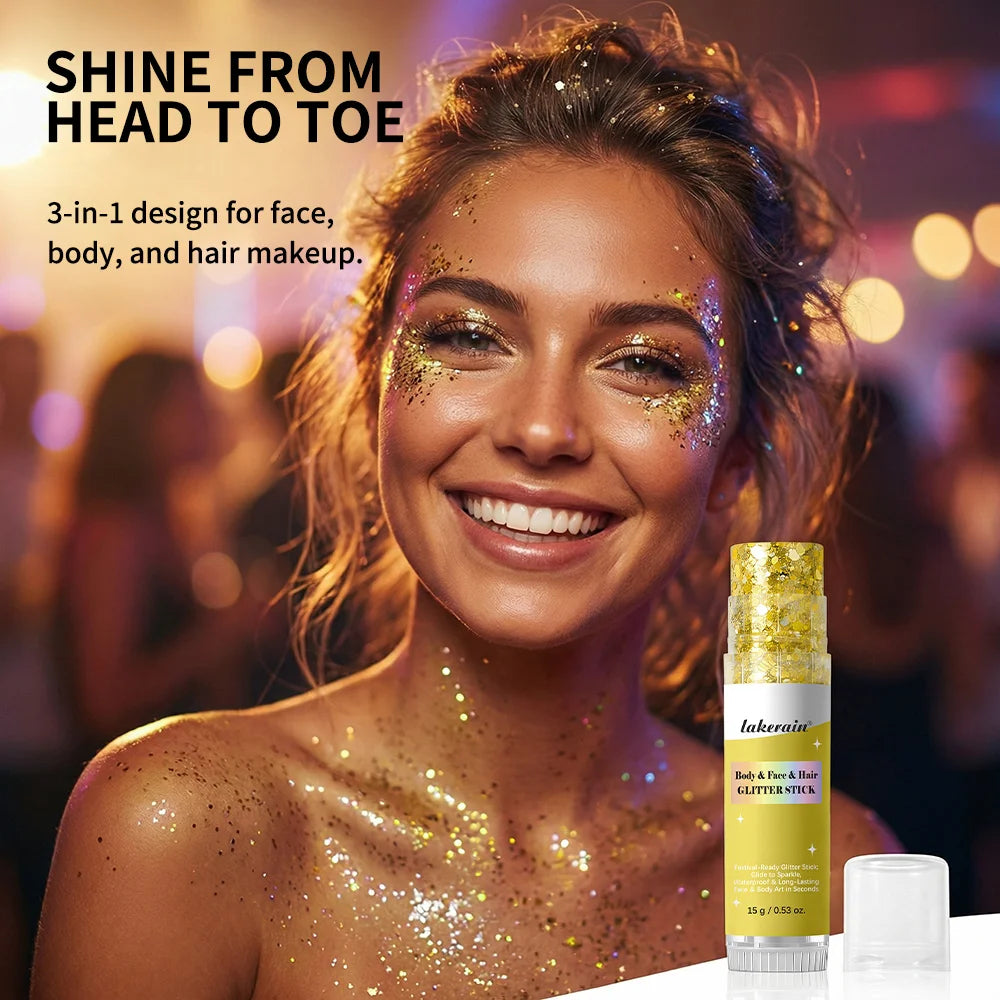 Sparkling Sequins Glitter Gel Stick, High Gloss Shine Pearl White Pink Eyeshadow, Face & Body Brighten Glitter, Long Lasting Sta Peaceful Pleasures Health and Wellness