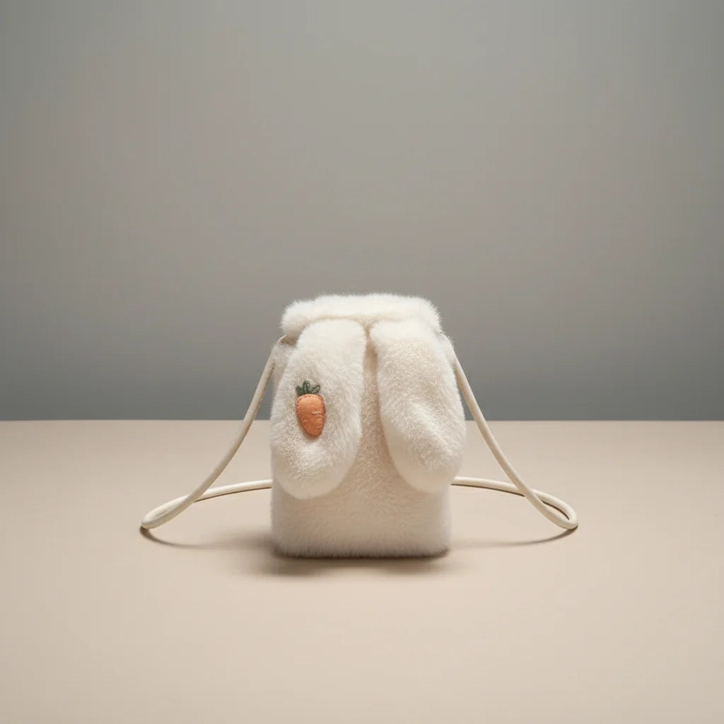 Women Faux Fur Crossbody Bag Lightweight and Stylish Rabbits Design Bag for Autumn Winter Peaceful Pleasures Health and Wellness