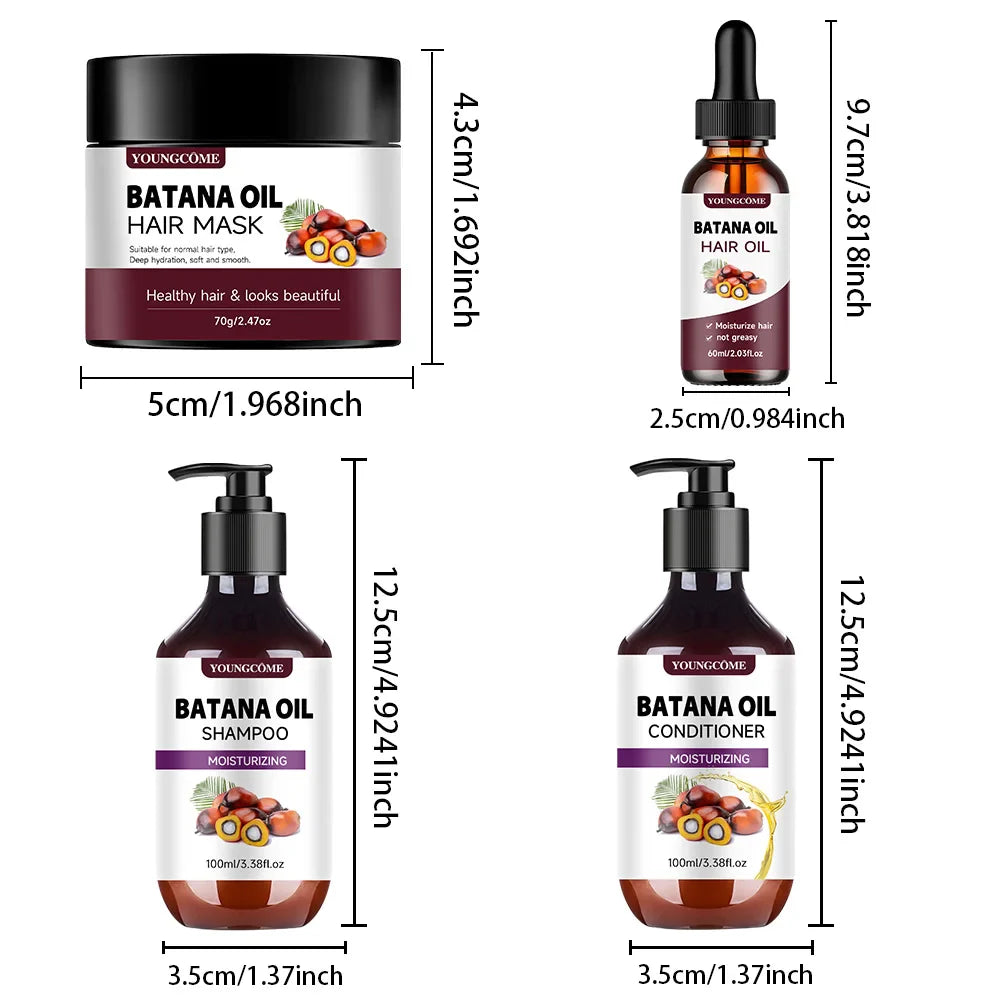 Batana Oil Hair Care Kit – Shampoo, Mask & Keratin Conditioner