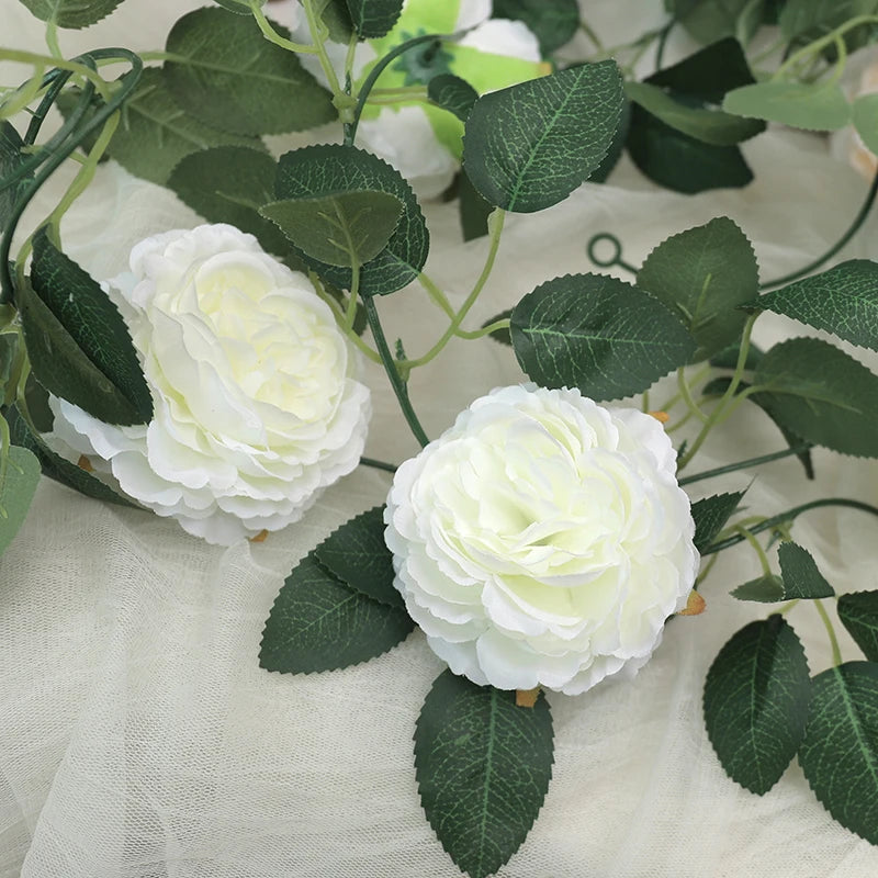 Pink Silk Peony Artificial Flower Vine Garland – Wedding Decor