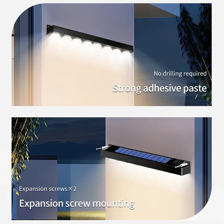 4/6/8LED Solar Wall Light Outdoor Waterproof Solar Fence Sign Lights Garden Decor Porch Patio Deck Balcony Home Atmosphere Light Peaceful Pleasures Health and Wellness