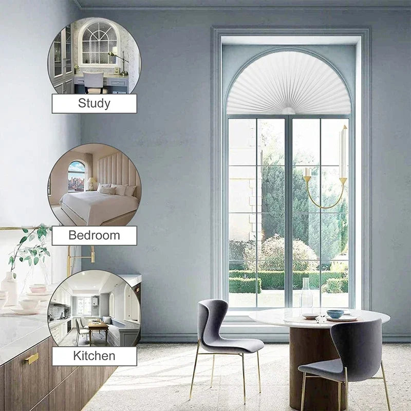 Self-Adhesive Pleated Blinds | Half Blackout Window Shades