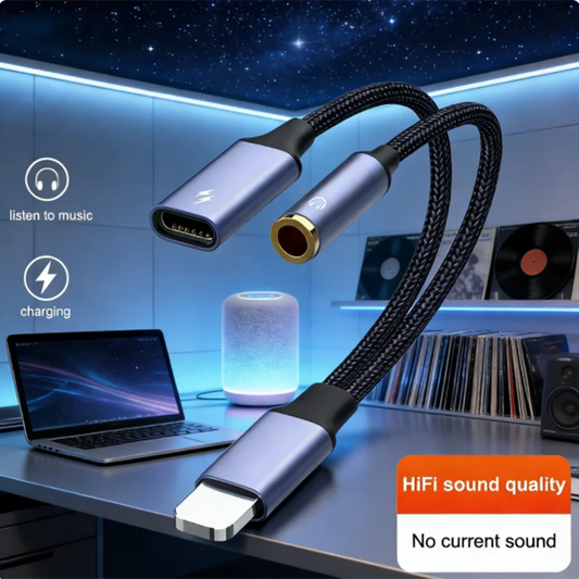 USB-C PD 60W Fast Charger + 3.5mm Headphone Jack Adapter