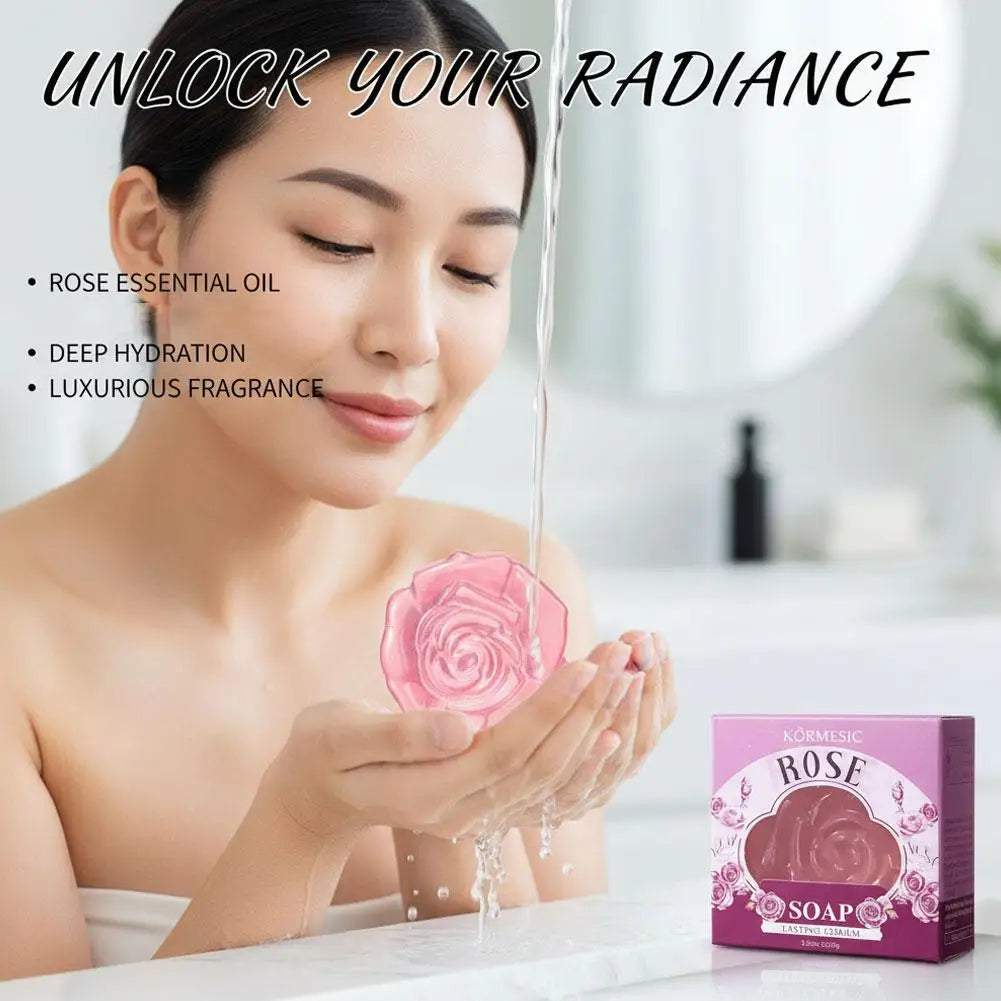 Rose Extract Cleansing Soap Bar – Exfoliating Face & Body Wash