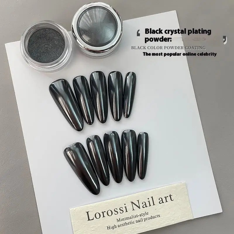 Black Crystal Coated Glitter Sequin Highlight Shine Nail Charm Nail Decoration Nail Salon Manicure Supplies Peaceful Pleasures Health and Wellness