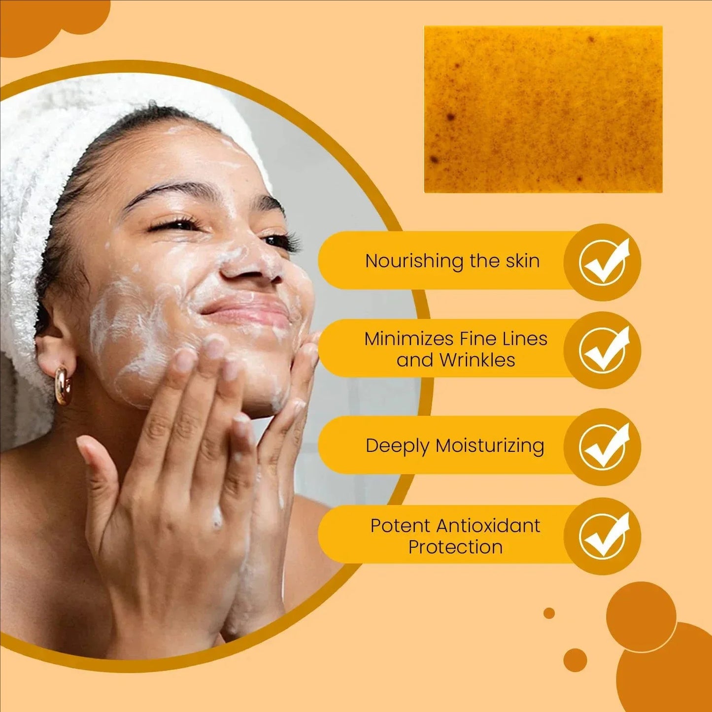 Lemon Turmeric Kojic Acid Glowing Soap Handmade Soap Brightening Moisturizing Lotion Body Facial Soap Peaceful Pleasures Health and Wellness