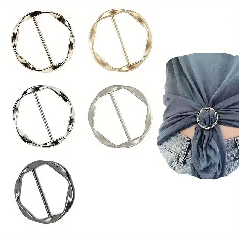 Zinc Alloy Scarf Ring Clip for Women | T-Shirt Belt Buckle