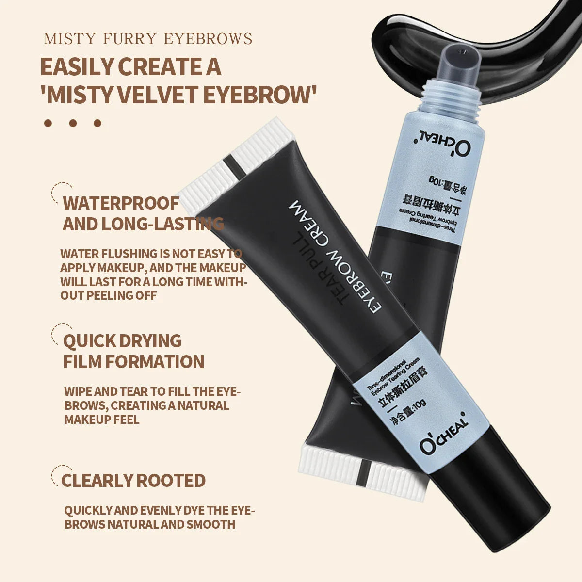 O'CHEAL Waterproof Peel-Off Eyebrow Tinting Gel | Long-Lasting