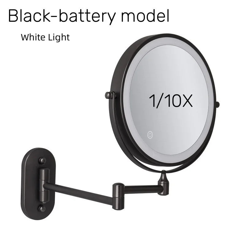 Wall Mounted LED Makeup Mirror 8" | 10x Magnifying Touch Dimmer