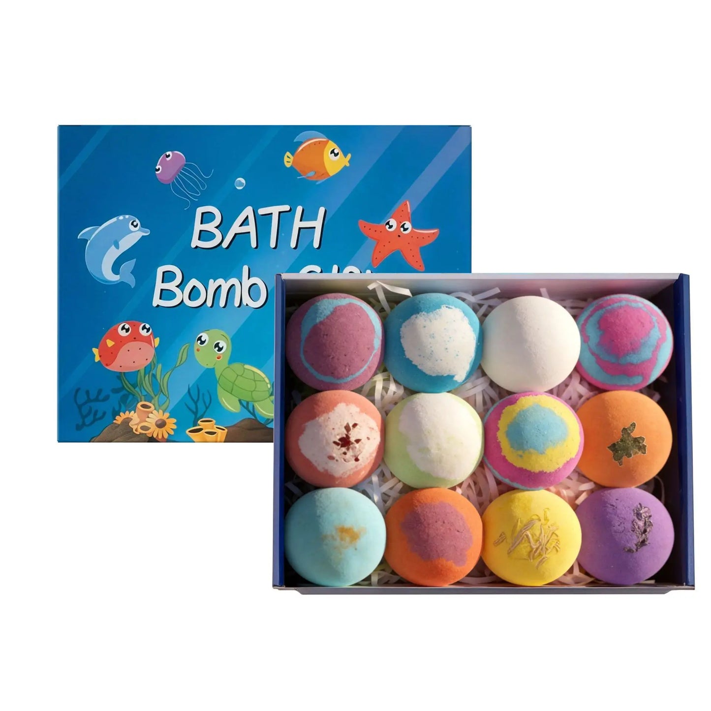 Natural Fizzy Bath Bombs Gift Set for Kids & Adults – 12 Pack